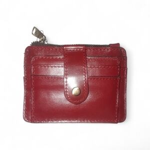Patricia Nash Cassis ID Wallet In VINTAGE DISTRESSED BERRY RED